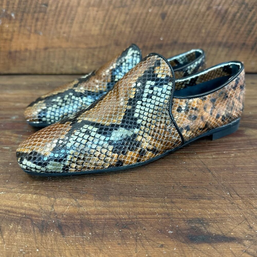 Aquatalia Revy Snake Embossed Weatherproof Loafer 7.5